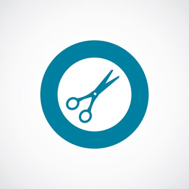 makas simgesi kalın mavi daire kenarlık