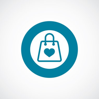 alışveriş çantası simgesini kalın mavi daire kenarlık