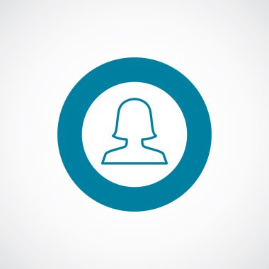 kadın profili simgesini kalın mavi daire kenarlık