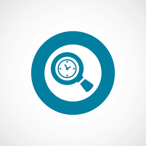 Magnifier time icon bold blue circle border — Stock Vector