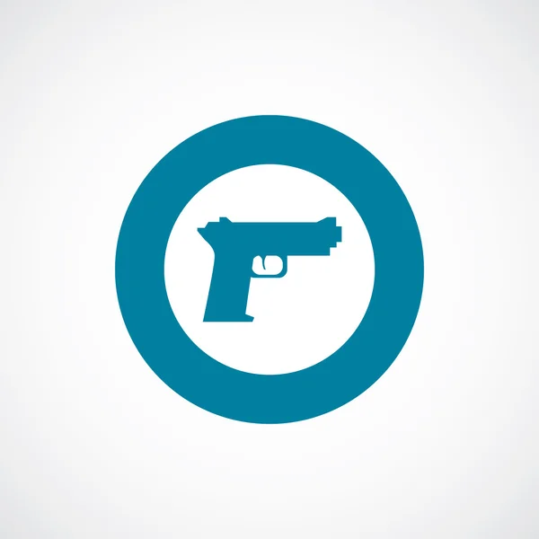 Gun icon bold blue circle border — Stock Vector