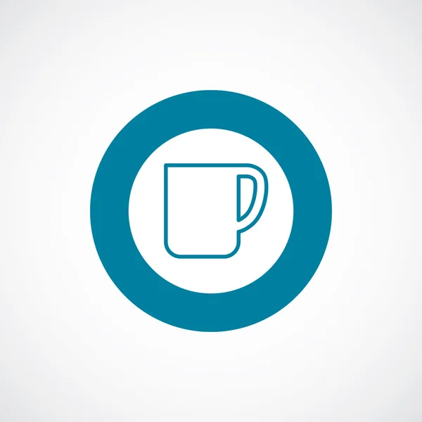 コーヒー カップのアイコン太字の青い円の境界 — ストックベクタ