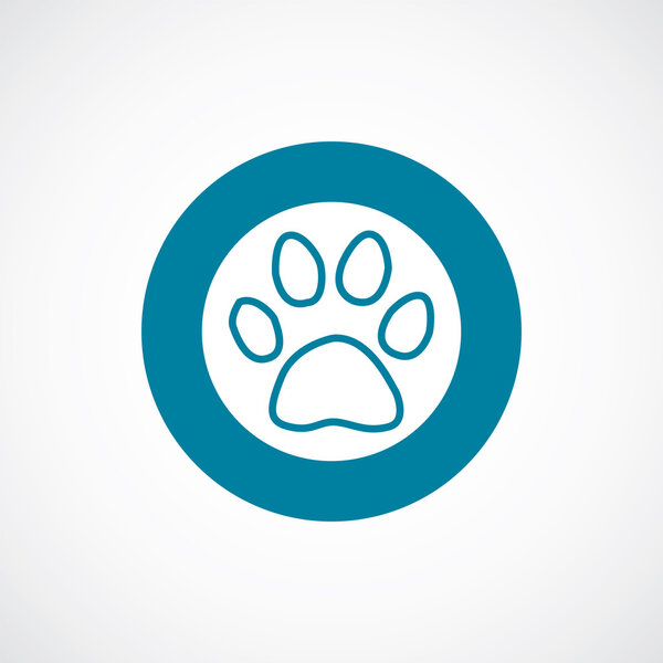 cat footprint icon bold blue circle border