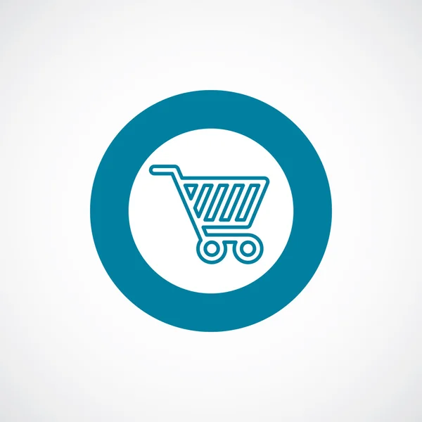 Carrinho de compras ícone negrito borda círculo azul — Vetor de Stock