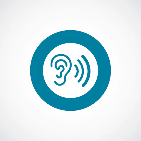 Ear icon bold blue circle border — Stock Vector