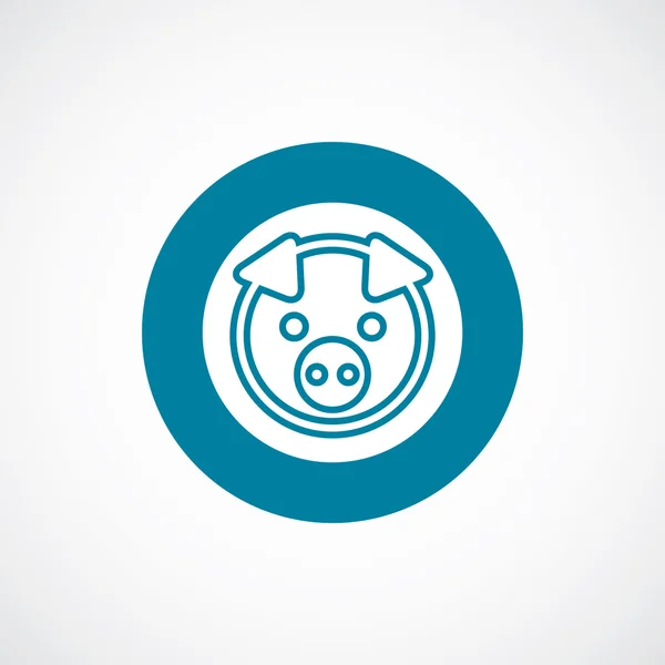 Pig icon bold blue circle border — Stock Vector