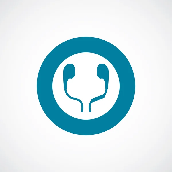 Headphones icon bold blue circle borde — Stock Vector