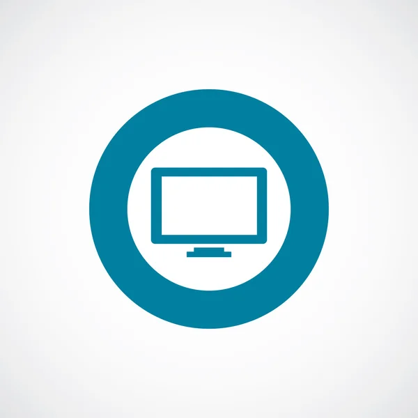 Ícone de tv borda círculo azul ousado — Vetor de Stock