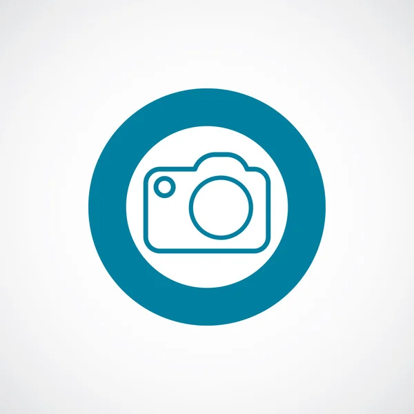 Foto cámara icono negrita azul círculo borde — Vector de stock