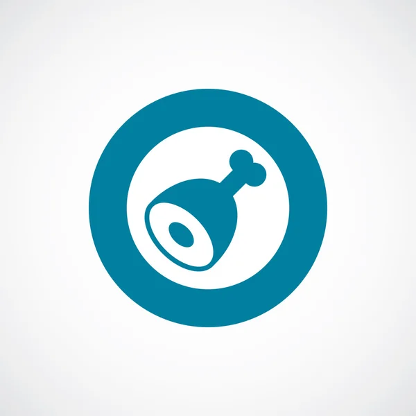 Icône viande gras cercle bleu bordure — Image vectorielle