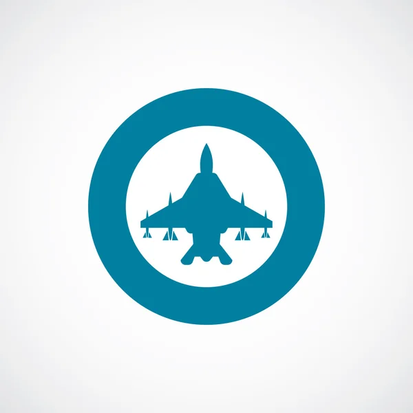 Avion de chasse icône audacieux cercle bleu frontière — Image vectorielle