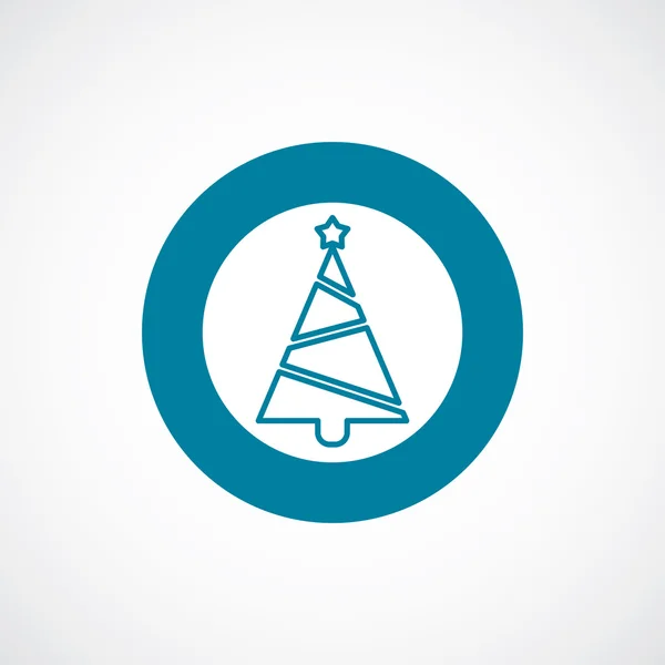 Christmas tree icon bold blue circle border — Stock Vector