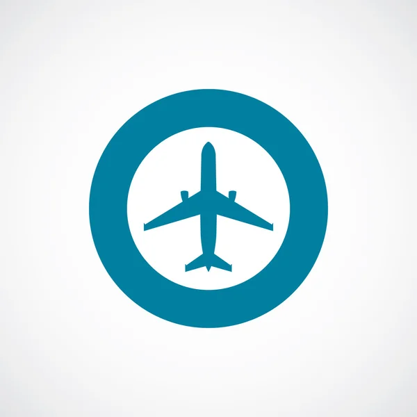 Airplane icon bold blue circle borde — Stock Vector