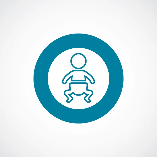 Иконка ребенка жирным синим кругом границы — стоковый вектор