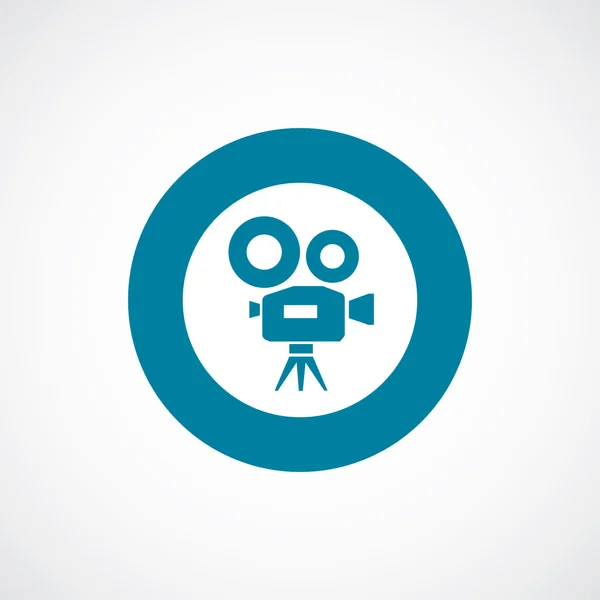 Icona della videocamera bordo cerchio blu in grassetto — Vettoriale Stock