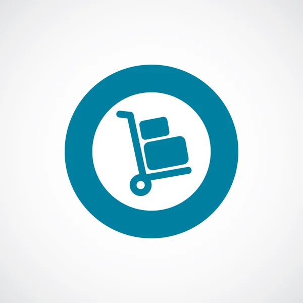 Luggage trolley icon bold blue circle border — Stock Vector