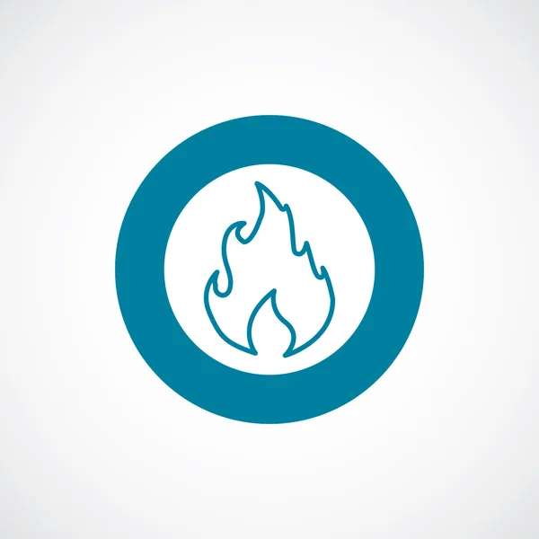 Icono de fuego negrita borde círculo azul — Vector de stock