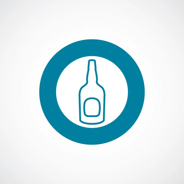 Beer bottle icon bold blue circle border — Stock Vector