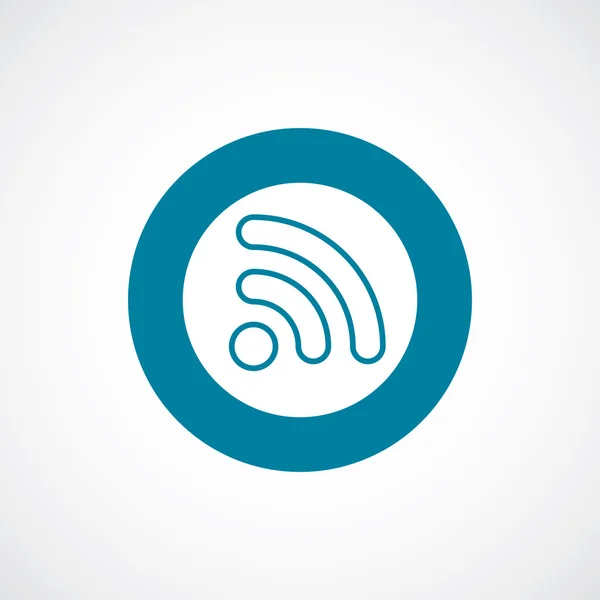 WiFi icona grassetto bordo cerchio blu — Vettoriale Stock
