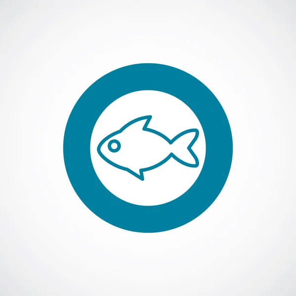 Icono de pescado negrita borde círculo azul — Vector de stock