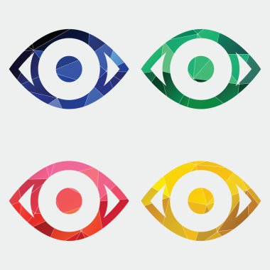 göz simgesi soyut üçgen adam