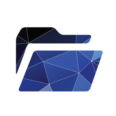 Klasör simgesini soyut üçgen