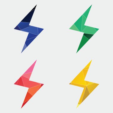 Yıldırım ikonuna soyut Triangl