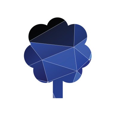 ağaç simgesiyle soyut üçgen