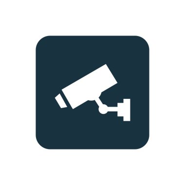 Güvenlik kamera simgesi yuvarlak kareler düğmesi