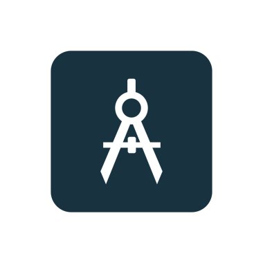 Pergel simgesi yuvarlak kareler düğmesi