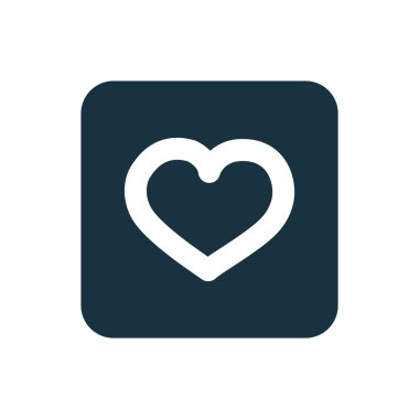 kalp simgesi yuvarlak kareler düğmesi