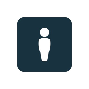 erkek sembol simge yuvarlak kare düğmesini