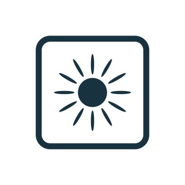 güneş simgesi yuvarlak kareler düğmesi