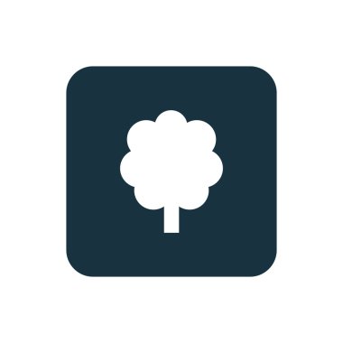 ağaç simgesiyle yuvarlak kareler düğmesi