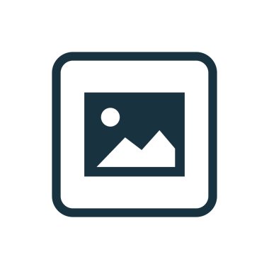 boş fotoğraf simge yuvarlak kareler düğmesi