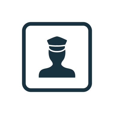 Polis simgesi yuvarlak kareler düğmesi