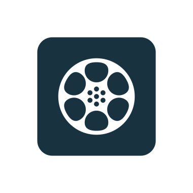 video film simgesi yuvarlak kareler düğmesi