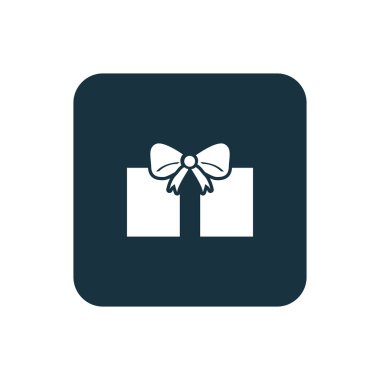 hediye simge yuvarlak kareler düğmesi