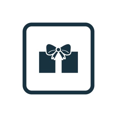 hediye simge yuvarlak kareler düğmesi