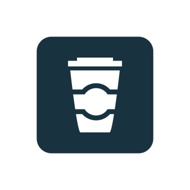 kahve simgesi yuvarlak kareler düğmesi