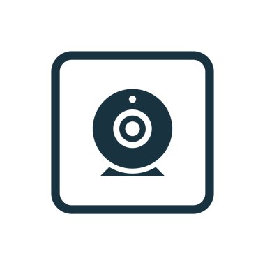 Web kamera simgesi yuvarlak kareler düğmesi