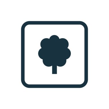 ağaç simgesiyle yuvarlak kareler düğmesi