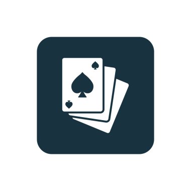 Poker simgesi yuvarlak kareler düğmesi