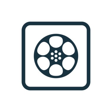 video film simgesi yuvarlak kareler düğmesi