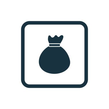 çanta simgesi yuvarlak kareler düğmesi