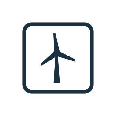 Rüzgar değirmeni simgesi yuvarlak kareler düğmesi