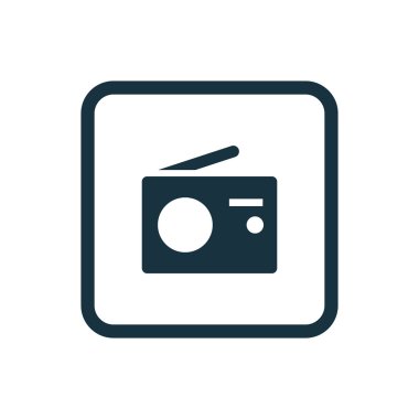 radyo simgesi yuvarlak kareler düğmesi