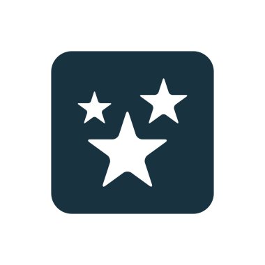 Yıldız simgesi yuvarlak kareler düğmesi