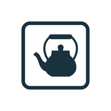 çaydanlık simgesi yuvarlak kareler düğmesi