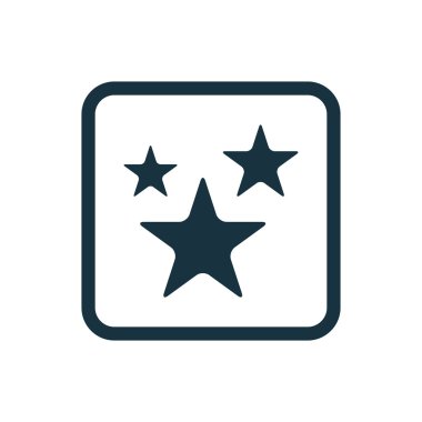 Yıldız simgesi yuvarlak kareler düğmesi